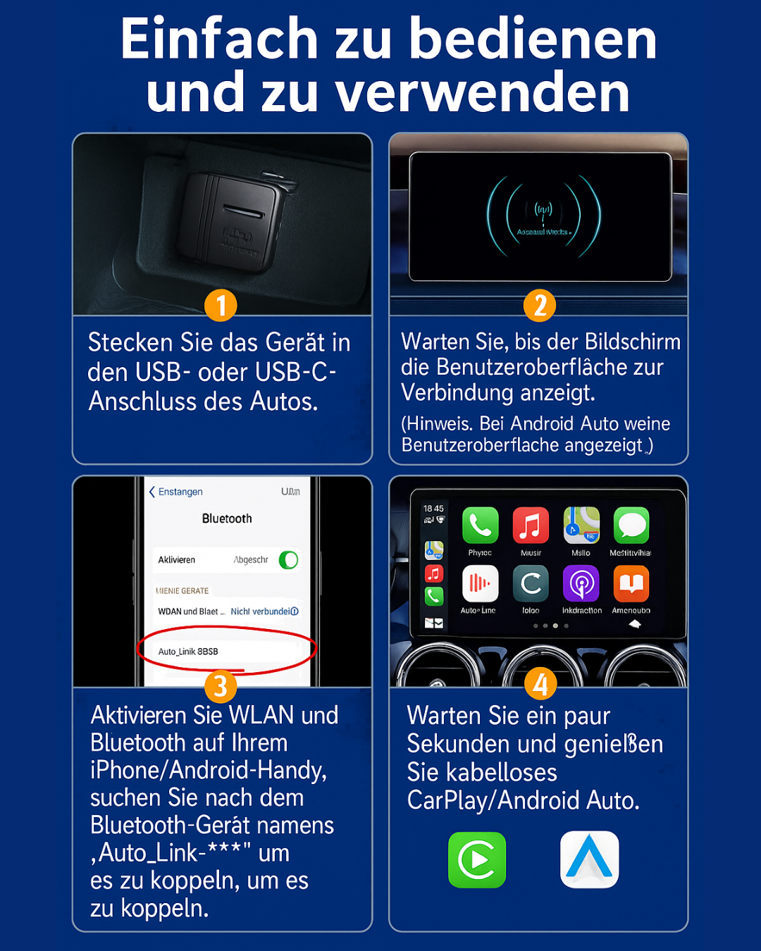 Kabellos. Zukunft – mit dem 2025 HEYINCAR 2‑in‑1 Adapter