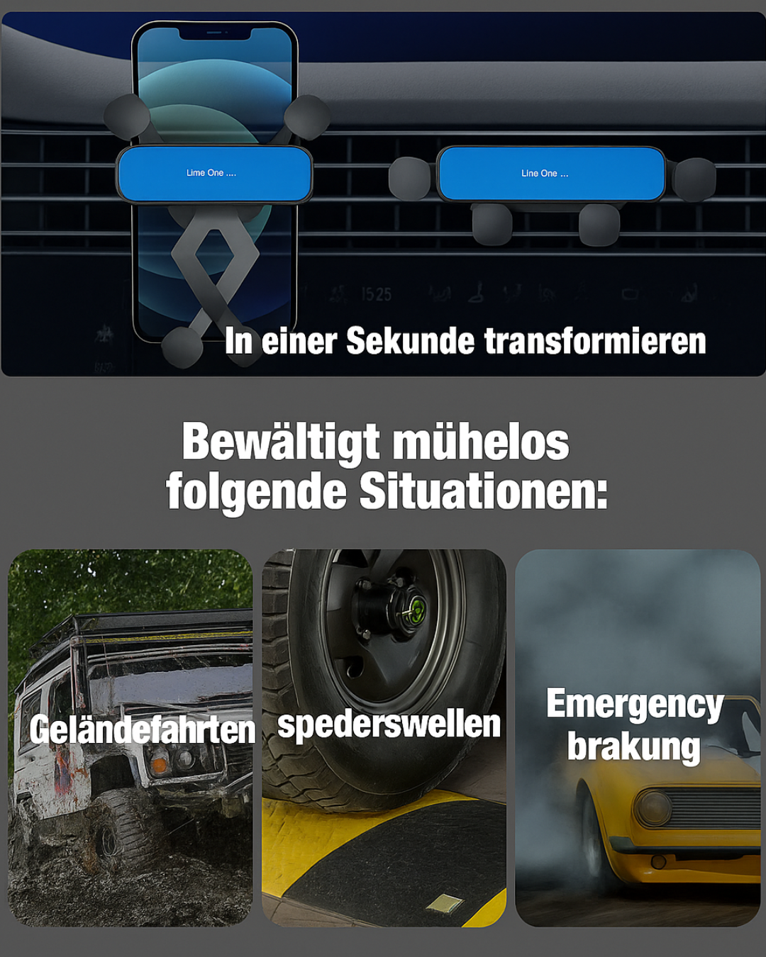 Handyhalterung für Mercedes C-Klasse W205 & GLC X253/C253