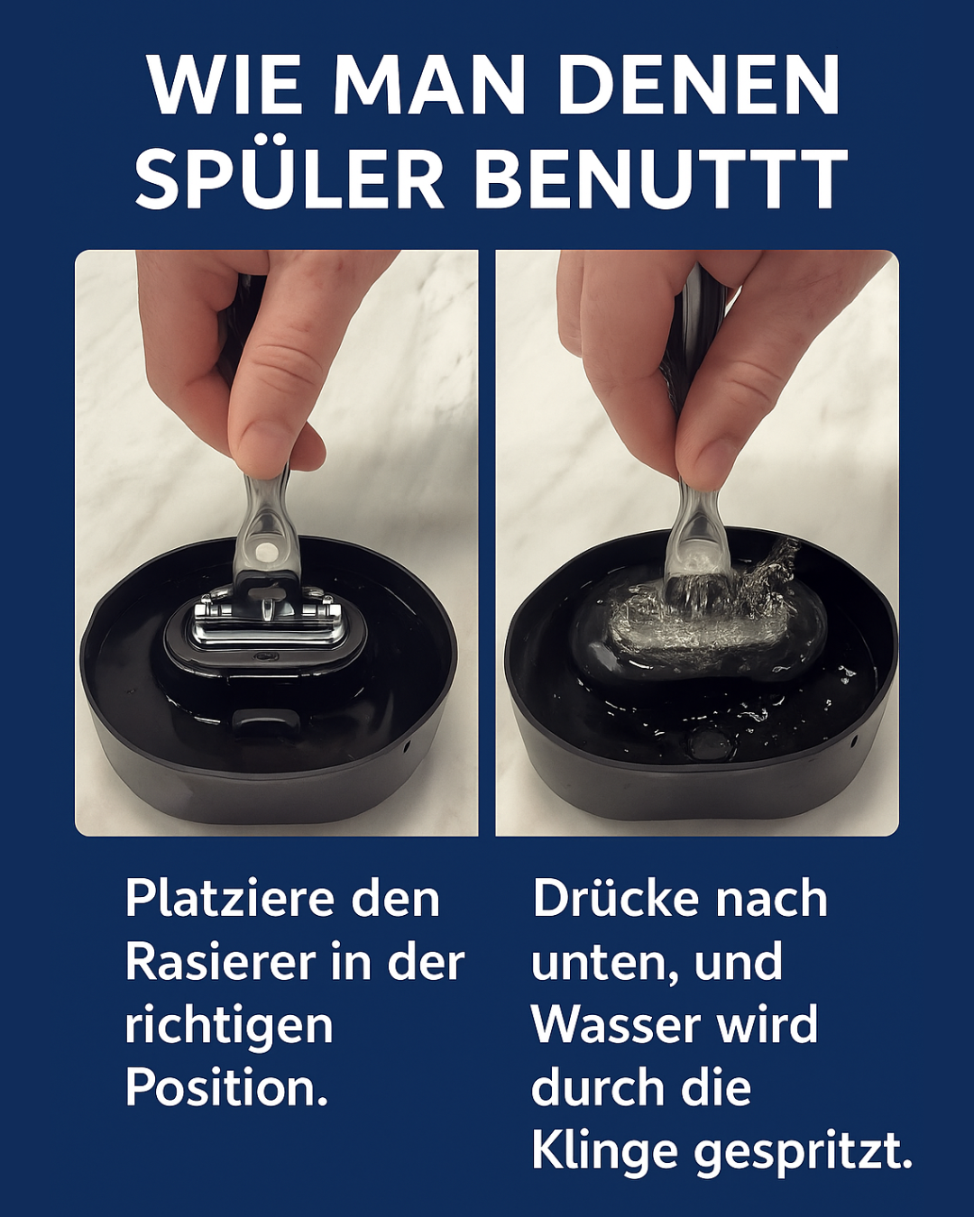 Rasierer‑Spüler & Halter