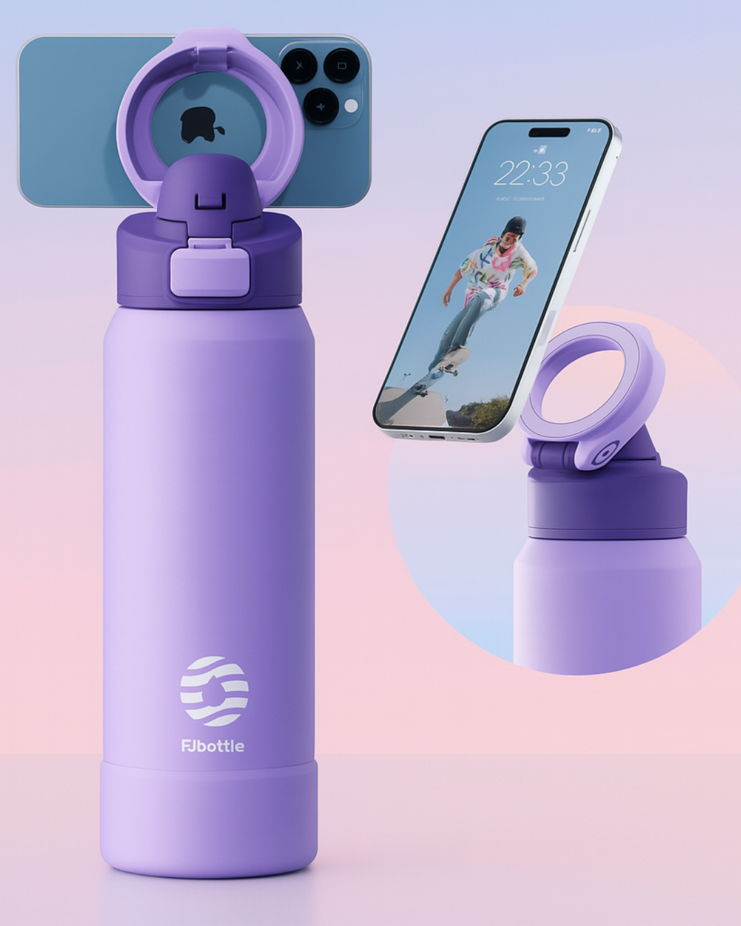 Premium Sport-Trinkflasche mit Magnethalter