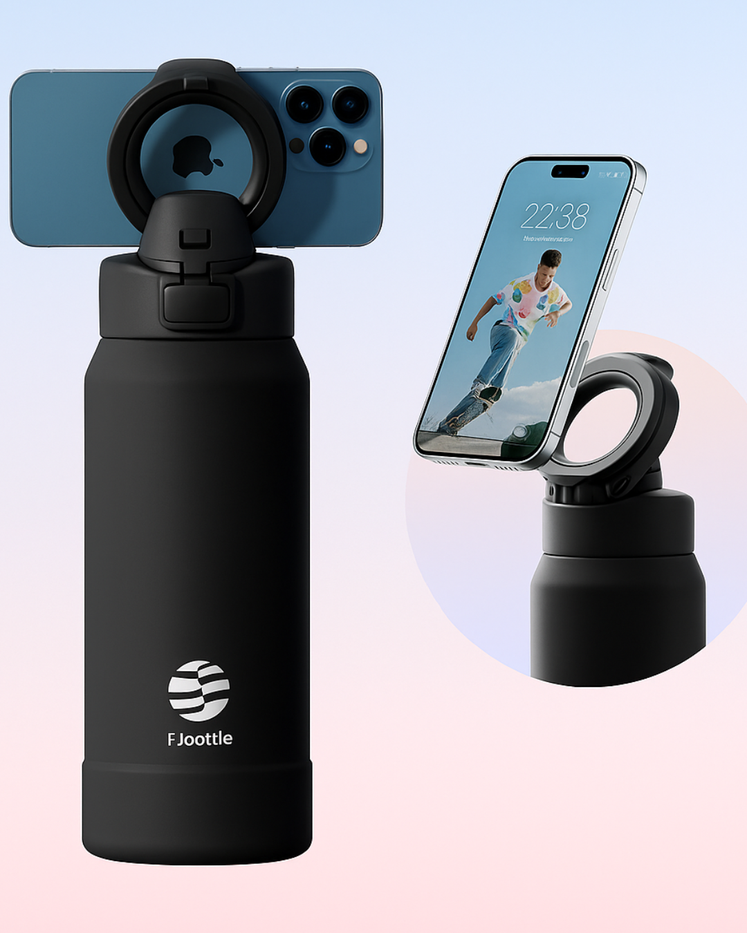 Premium Sport-Trinkflasche mit Magnethalter