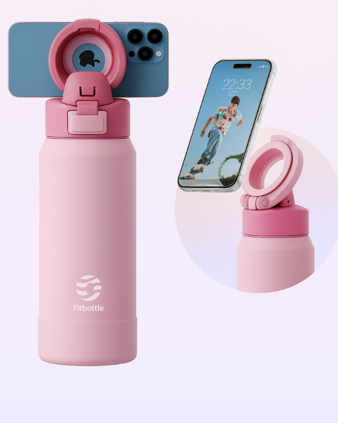 Premium Sport-Trinkflasche mit Magnethalter