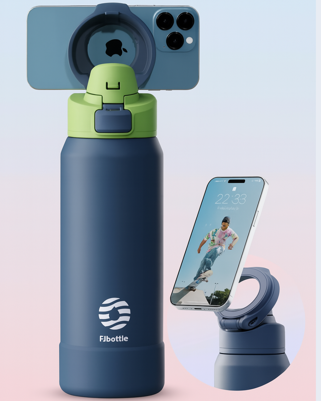 Premium Sport-Trinkflasche mit Magnethalter