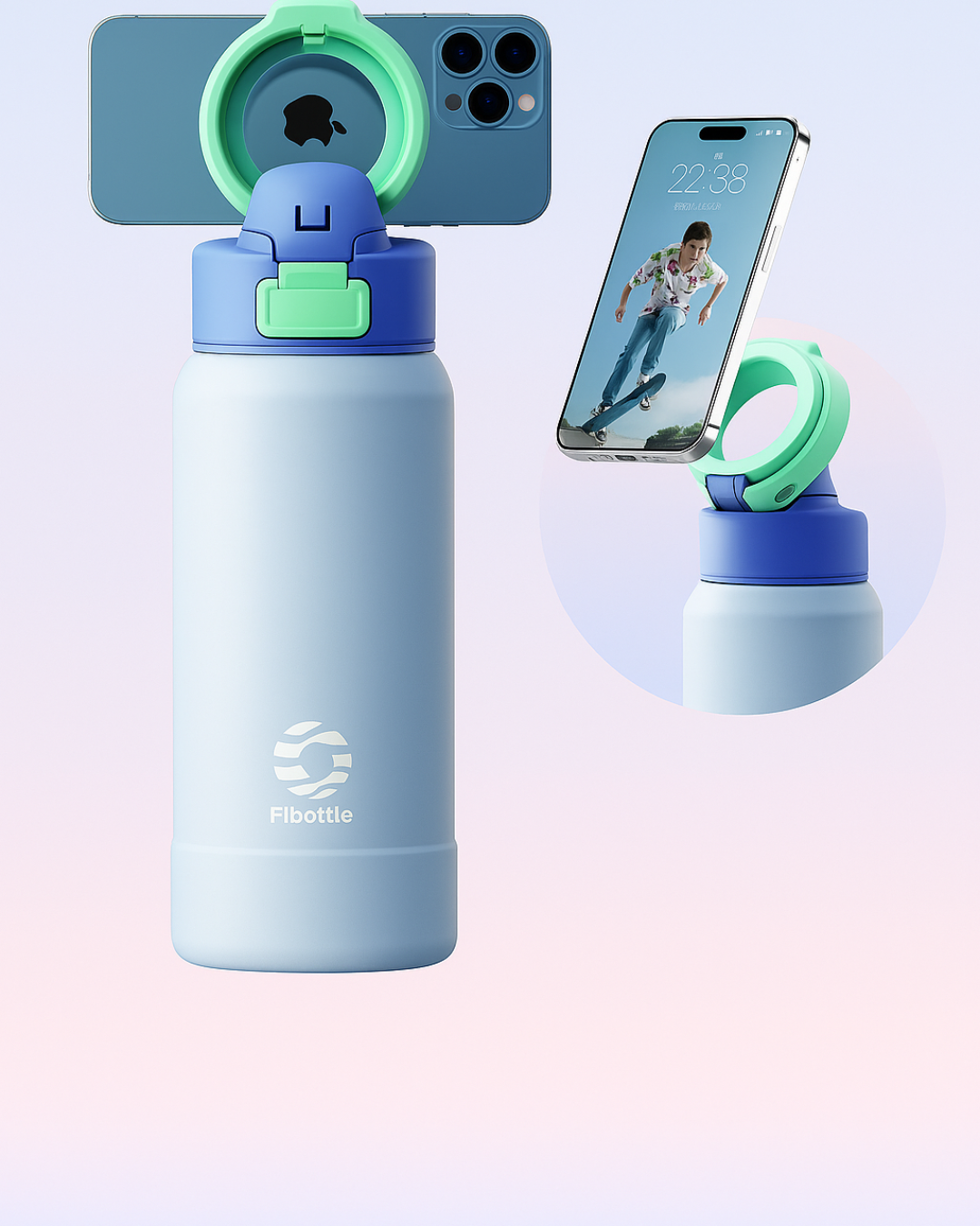 Premium Sport-Trinkflasche mit Magnethalter